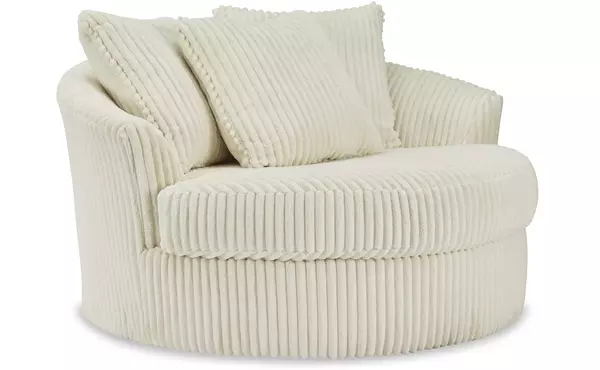 lindyn ivory oversized swivel accent chair by ashley