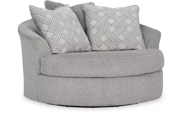 casselbury cement oversized swivel accent chair by ashley