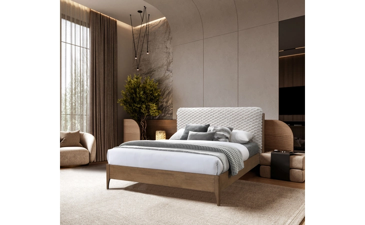  BEIGE QUEEN BED (NO BOX SPRING REQUIRED) EXACT  9488-1540QHB