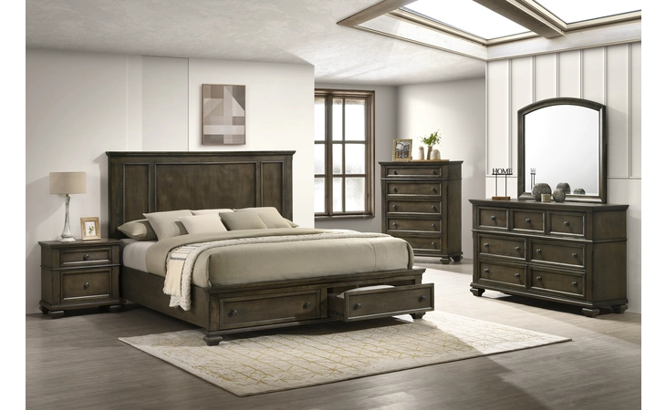  GREY QUEEN STORAGE BED EXACT  P7079GQHB