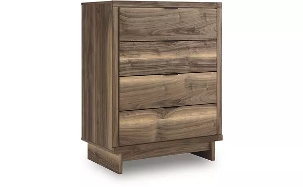 chirason brown four drawer chest by ashley