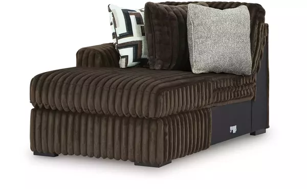 midnight-madness chocolate laf corner chaise by ashley