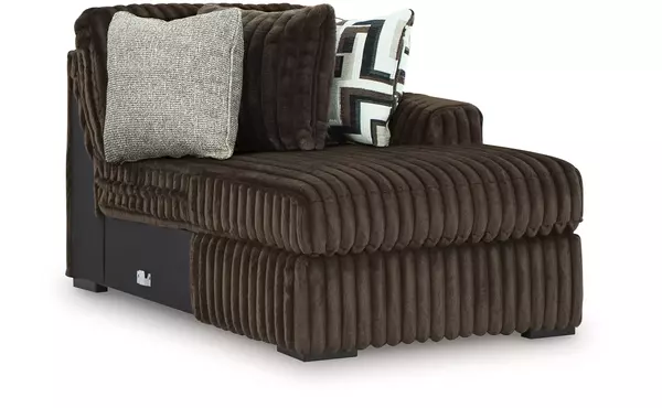 midnight-madness chocolate raf corner chaise by ashley