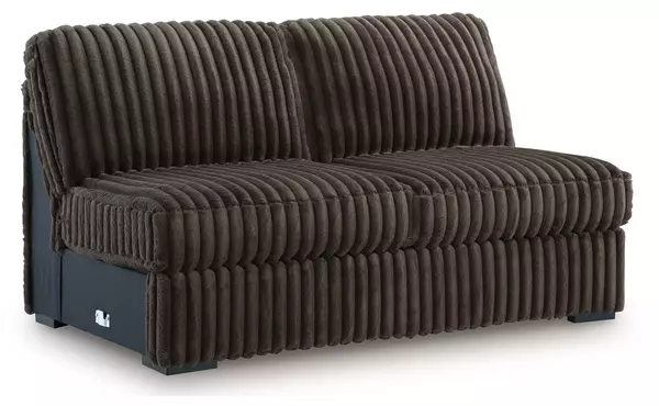 midnight-madness chocolate armless loveseat by ashley