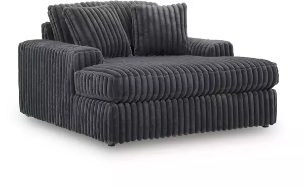 midnight-madness gunmetal oversized chaise by ashley