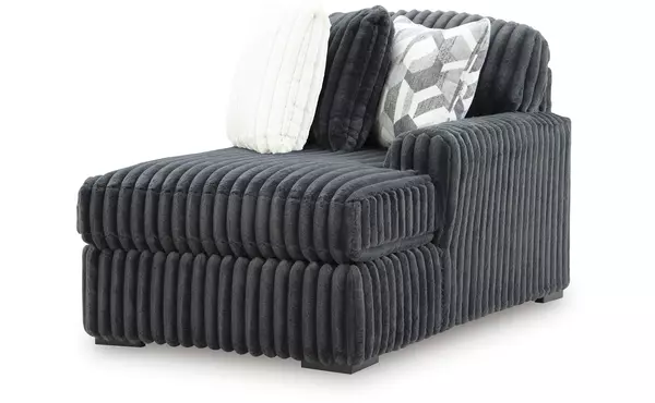 midnight-madness gunmetal raf corner chaise by ashley