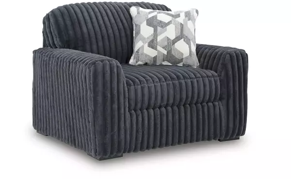 midnight-madness gunmetal chair and a half by ashley