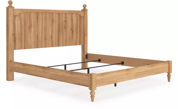 aleaport warm brown king panel footboard w/rails by ashley