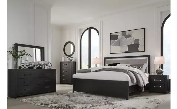 maeling black five drawer chest by ashley