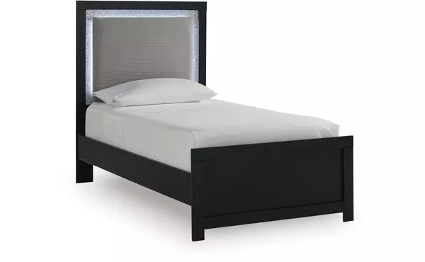 maeling black twin panel footboard by ashley