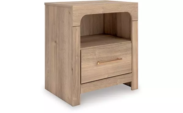 kinlanni tan one drawer night stand by ashley