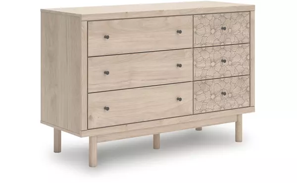 arloster tan six drawer dresser by ashley