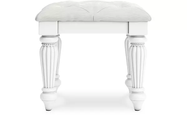 kozlani white vanity upholstered stool by ashley