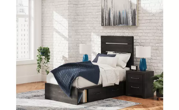 hollivern dark gray twin/full under bed storage by ashley