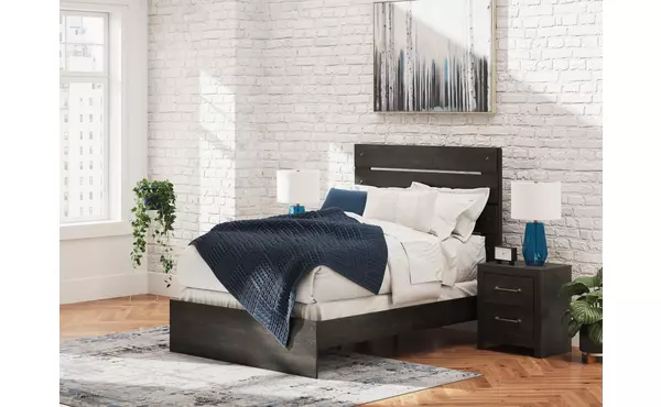 hollivern dark gray full panel headboard/footboard by ashley