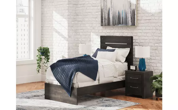 hollivern dark gray twin panel rails by ashley