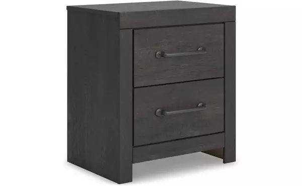 hollivern dark gray two drawer night stand by ashley