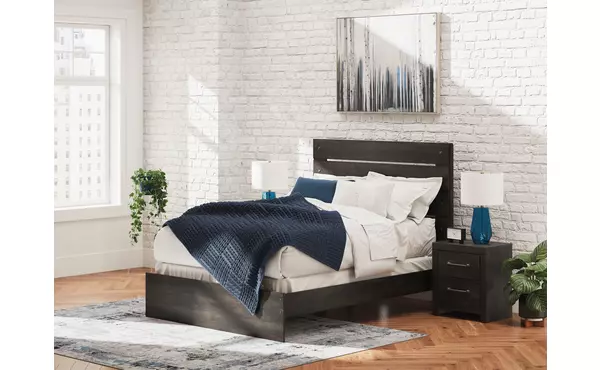 hollivern dark gray queen panel rails by ashley