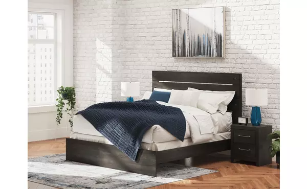 hollivern dark gray king panel rails by ashley
