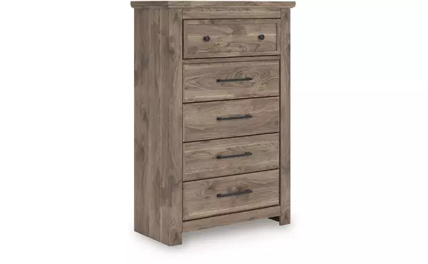 rusticott brown five drawer chest by ashley