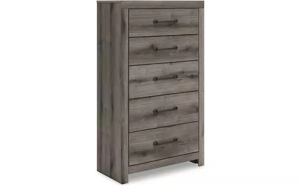 graystorm brown gray five drawer chest by ashley