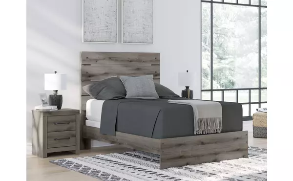 graystorm brown gray full panel headboard/footboard by ashley