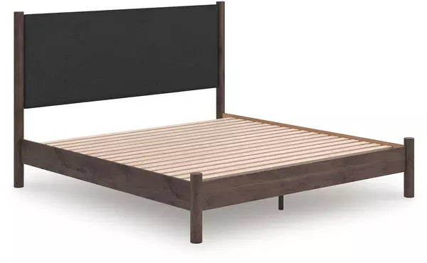 pamytta brown king platform footboard/rails by ashley