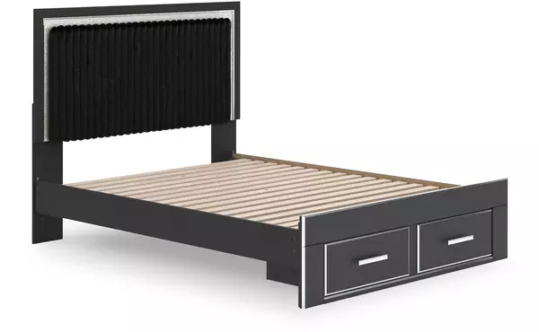 zuraleus black queen storage footboard by ashley