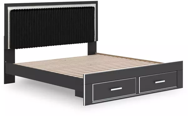 zuraleus black king storage footboard by ashley