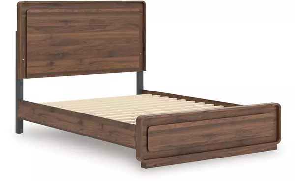 fortlorn walnut brown queen/king panel rails by ashley