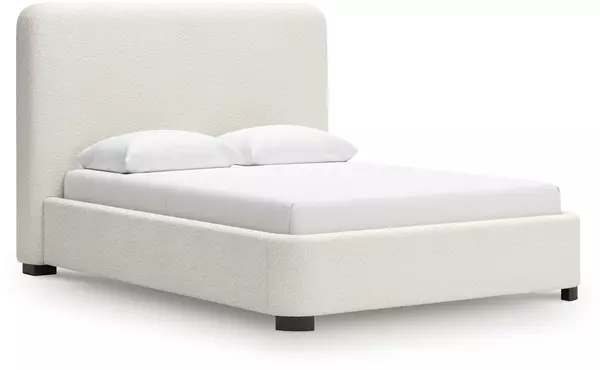 brintstreet beige queen upholstered bed by ashley