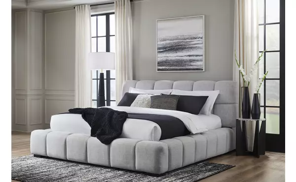 grendusk light gray queen/king uph rails by ashley