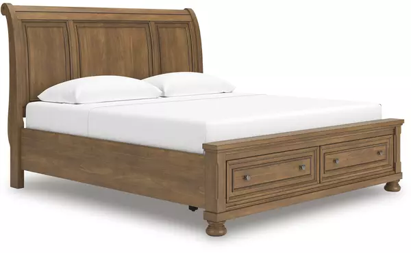 feddinger medium brown k/ck storage footboard by ashley