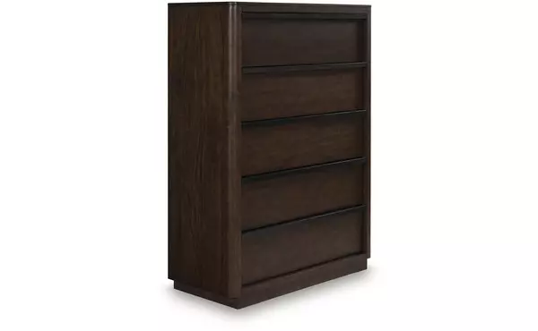 dilenno dark brown five drawer chest by ashley