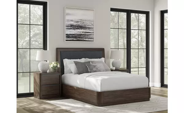 dilenno dark brown queen panel footboard w/slats by ashley
