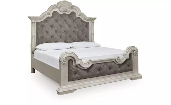bruchandi antique white queen/king panel rails by ashley