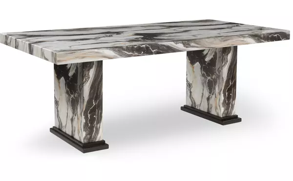 jeshina dark brown rect dining room table base by ashley