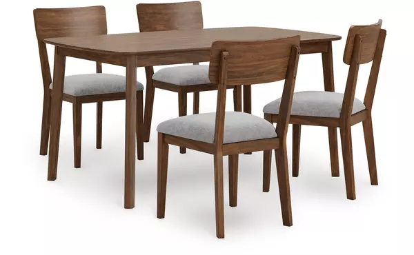 tameride brown dining room table set (5/cn) by ashley
