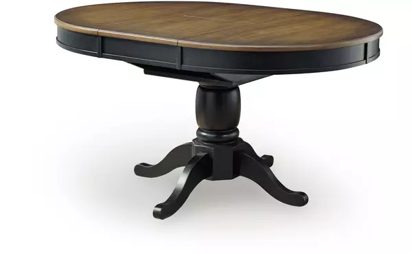 clorazi black/brown oval drm butterfly ext table by ashley