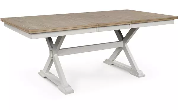 purlaney antique white/natural rect drm butterfly ext table by ashley