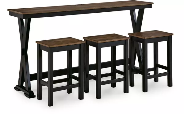 wildenauer brown/black rect drm counter tbl set(4/cn) by ashley