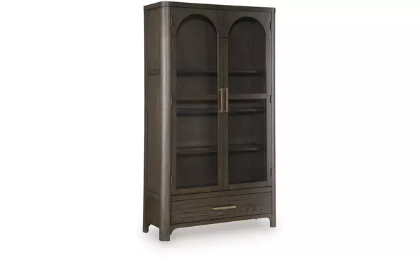 radkin burnished brown display cabinet by ashley