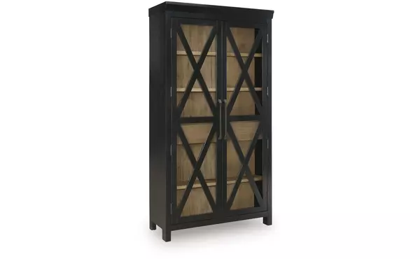 ridgester light brown display cabinet by ashley