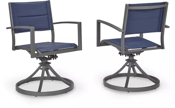 rocky creek blue/gray sling swivel chair by ashley