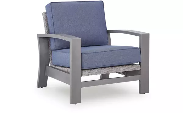half moon beach blue/gray spring lounge chair by ashley