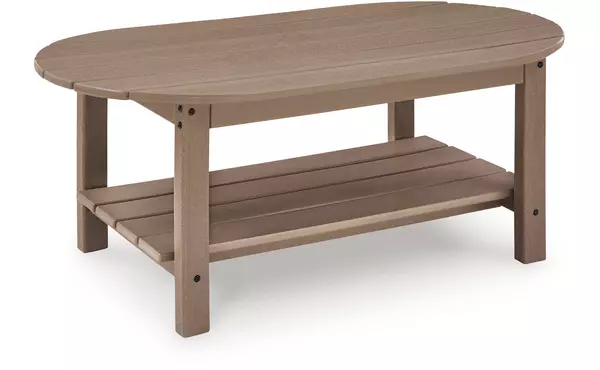grover beach driftwood oval cocktail table by ashley