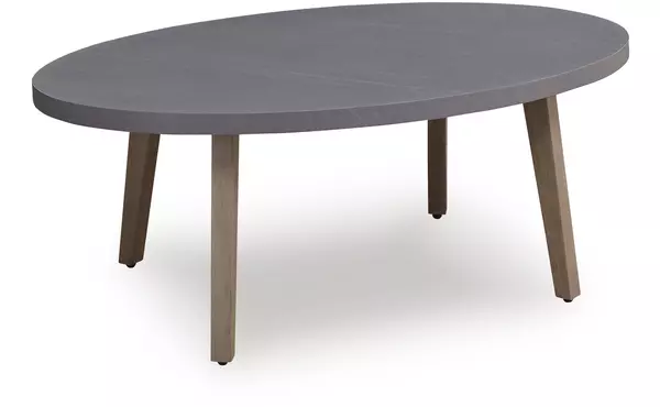 harmony headlands natural/gray oval cocktail table by ashley