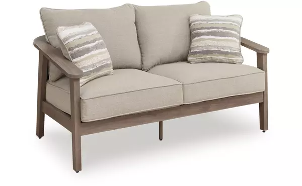 harmony headlands natural/gray loveseat w/cushion by ashley