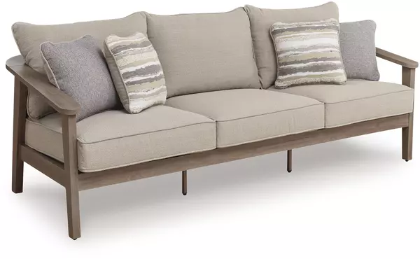 harmony headlands natural/gray sofa with cushion by ashley