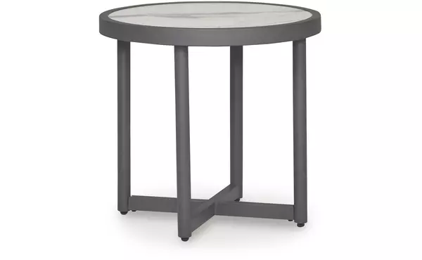 ocean beach gray round end table by ashley